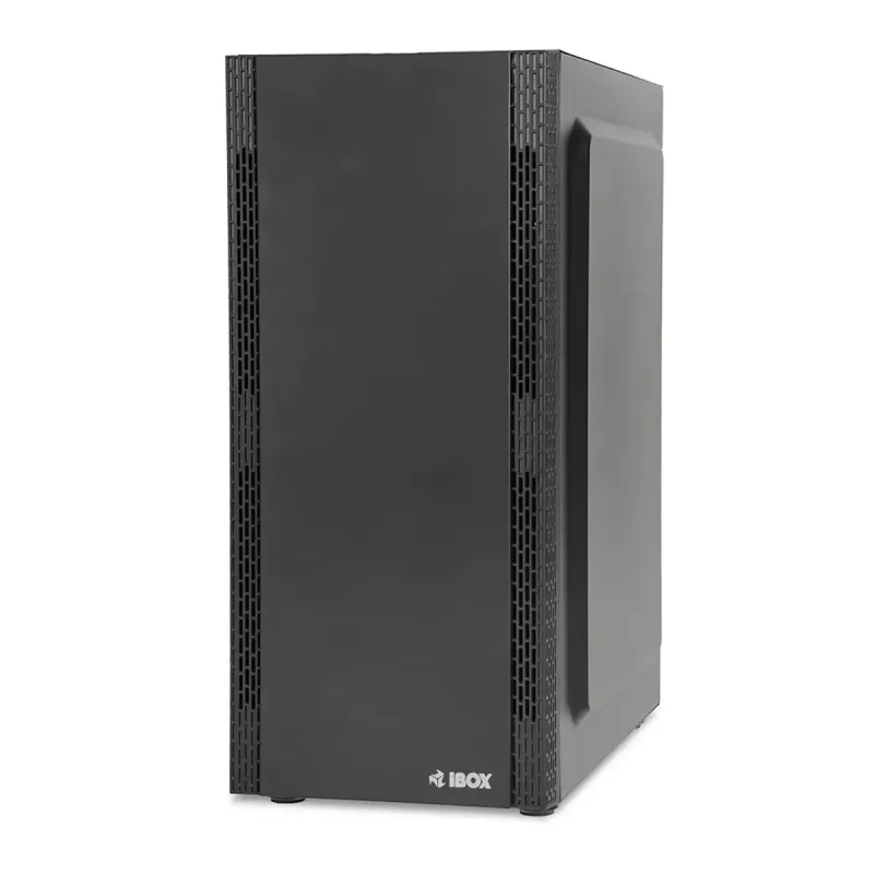 PC korpuss IBOX ANTILA 39 Midi Tower — melns, ATX/microATX, GPU līdz 31 cm, CPU dzesētāja augstums 150 mm