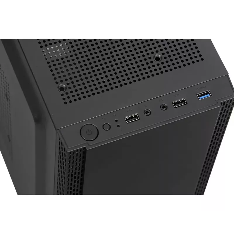 PC korpuss IBOX ANTILA 39 Midi Tower — melns, ATX/microATX, GPU līdz 31 cm, CPU dzesētāja augstums 150 mm