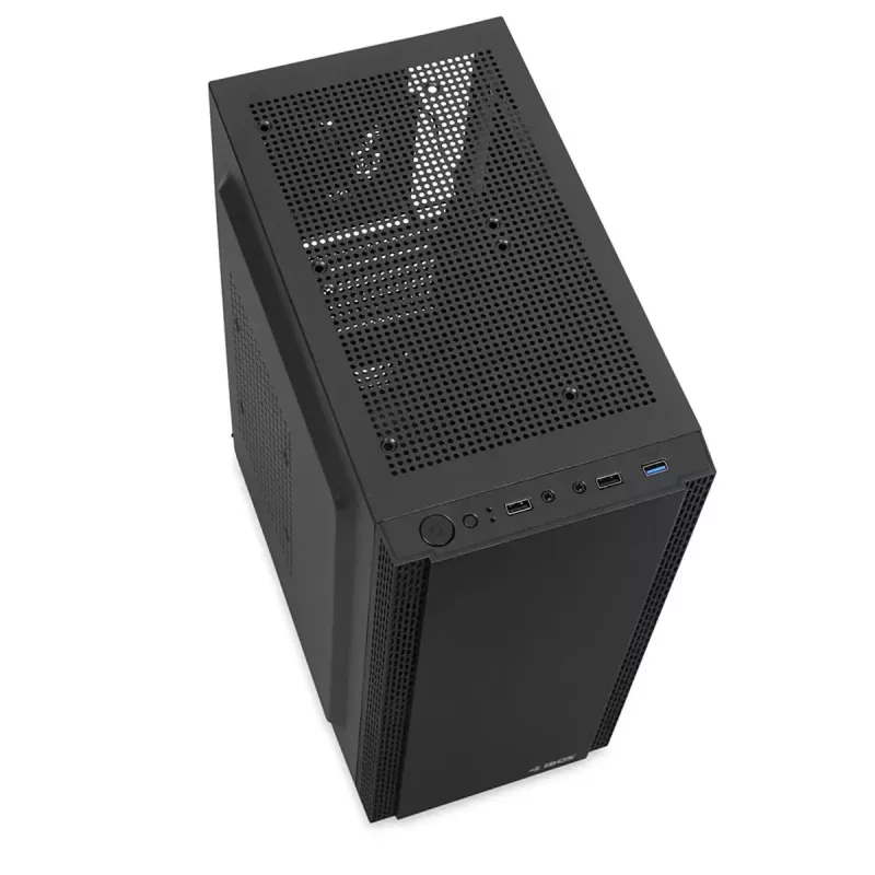 PC korpuss IBOX ANTILA 39 Midi Tower — melns, ATX/microATX, GPU līdz 31 cm, CPU dzesētāja augstums 150 mm
