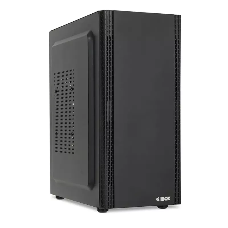 PC korpuss IBOX ANTILA 39 Midi Tower — melns, ATX/microATX, GPU līdz 31 cm, CPU dzesētāja augstums 150 mm