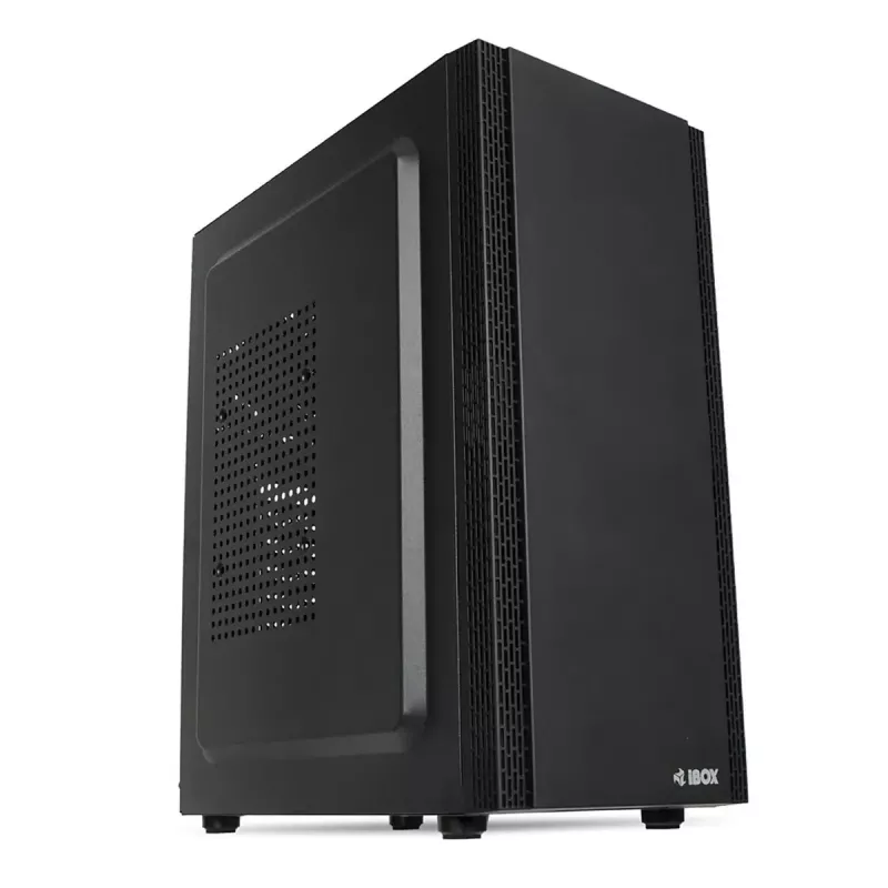 PC korpuss IBOX ANTILA 39 Midi Tower — melns, ATX/microATX, GPU līdz 31 cm, CPU dzesētāja augstums 150 mm