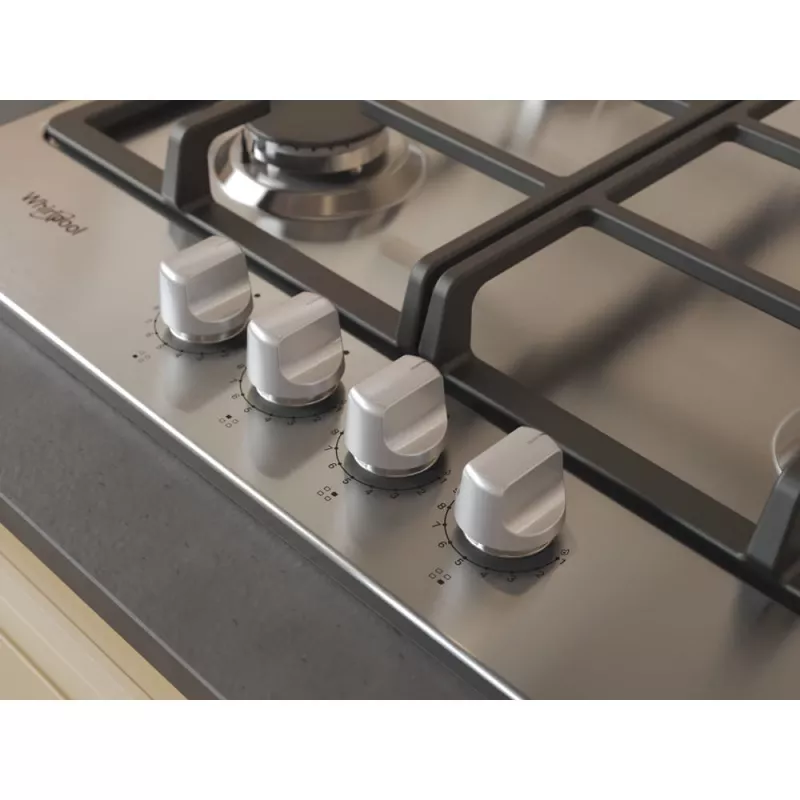 Whirlpool TGML 661 IX R Nerūsējošais tērauds Iebūvējams 58 cm Gāze 4 zonas