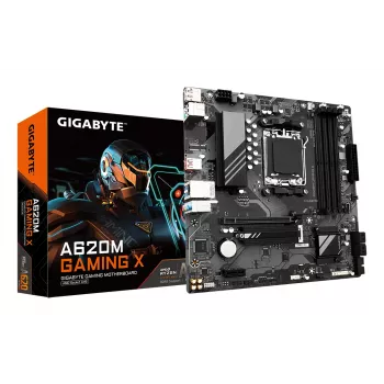 GIGABYTE A620M GAMING X mātesplate - atbalsta AMD Ryzen 8000 CPU, 8+2+1 fāžu digitālo VRM, līdz 8000MHz DDR5 (OC), 1xPCIe 4.0 M.2, GbE LAN, USB 3.2 Gen 2