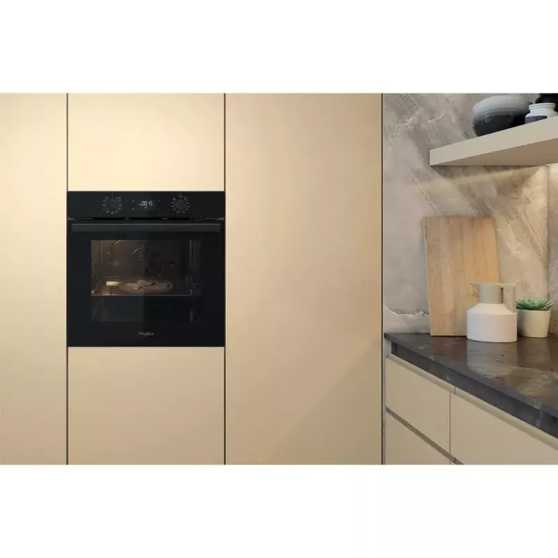 Iebūvējamā elektriskā cepeškrāsns WHIRLPOOL OMR58HU1B — 71 L, A+, hidrolītiskā pašattīrīšanās, konvekcija, grils, teleskopiskā sliede
