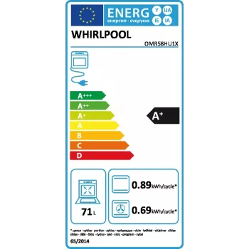Whirlpool OMR58HU1X 71 L 2900 W Nerūsējošais tērauds