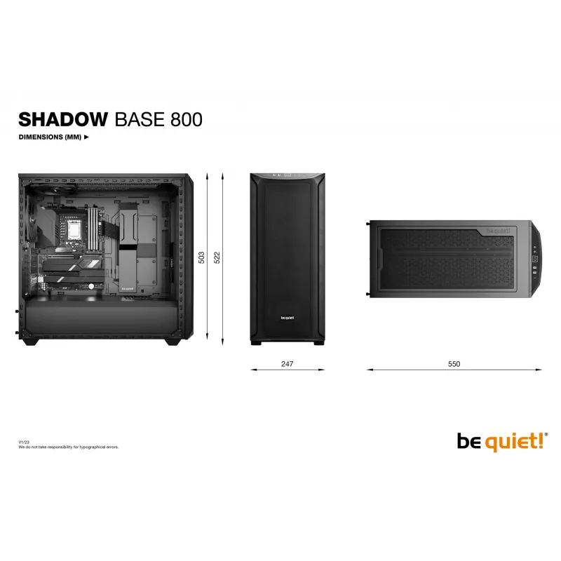 PC korpuss be quiet! Shadow Base 800 Midi Tower Melns