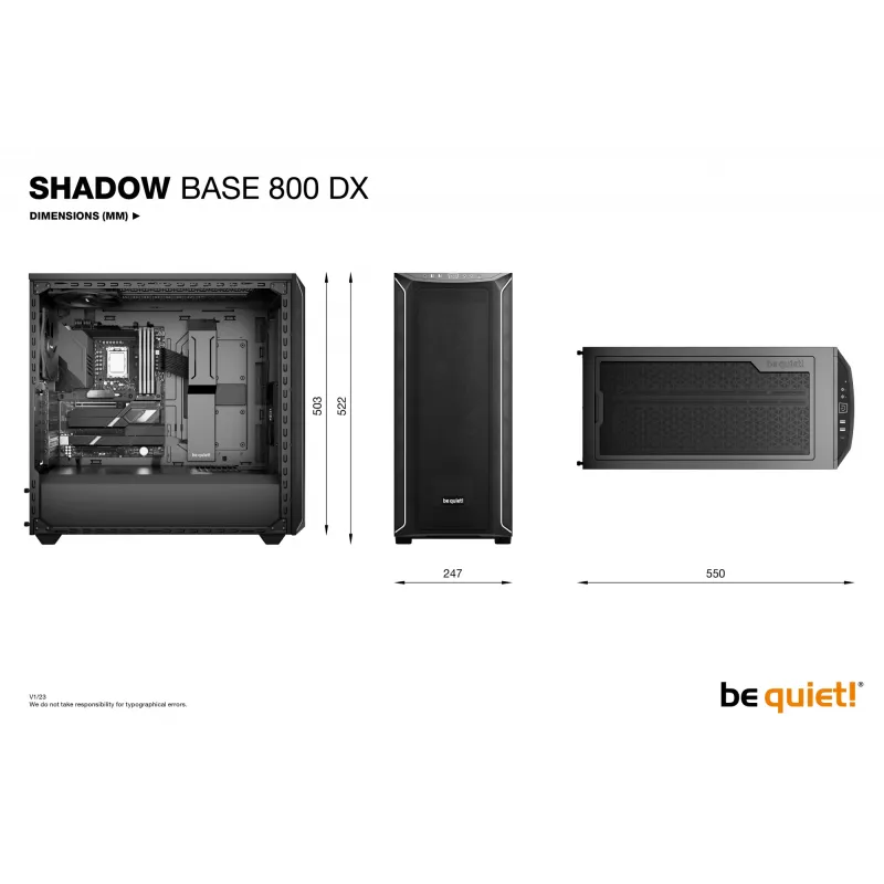 PC korpuss be quiet! Shadow Base 800 DX Midi Tower Melns