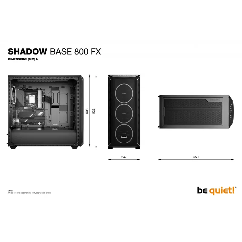 PC korpuss be quiet! Shadow Base 800 FX Midi Tower Melns