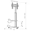 Techly grīdas statīvs ar plauktu ratiņiem TV LCD/LED/Plasma 37-70 collas sudraba