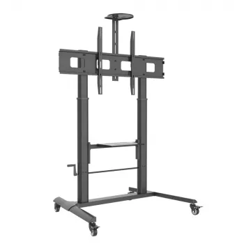 Multivides ratiņi TECHLY ICA-TR230 Melna krāsa plakanajam panelim līdz 110 collām, VESA 900x600, augstums 1850 mm, slodze 120 kg