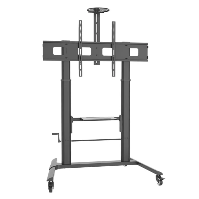 Multivides ratiņi TECHLY ICA-TR230 Melna krāsa plakanajam panelim līdz 110 collām, VESA 900x600, augstums 1850 mm, slodze 120 kg