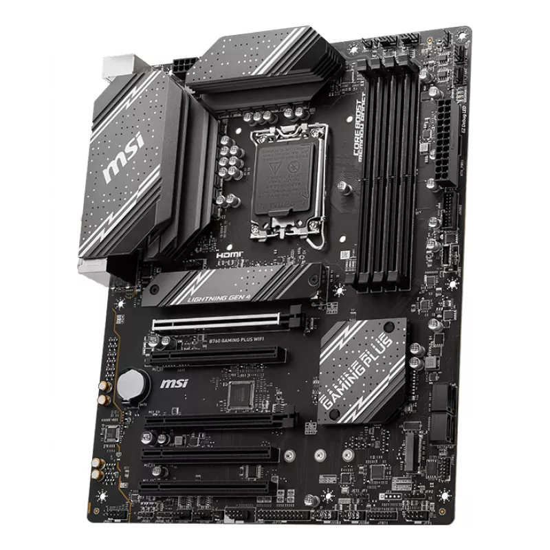 Mātesplate MSI B760 GAMING PLUS WIFI — Intel B760, LGA 1700, ATX, DDR5, 4 DIMM, Wi‑Fi 6E, 2.5Gb LAN