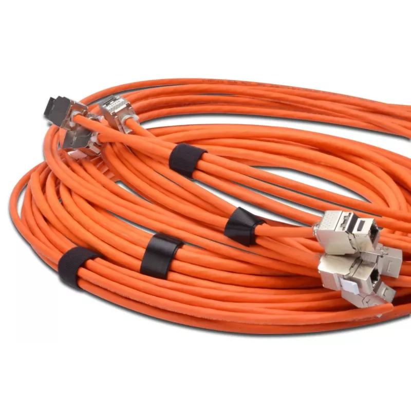 DIGITUS Velcro lente, 20 mm plata strukturētai kabeļošanai, 10 m rullis, krāsa: melna