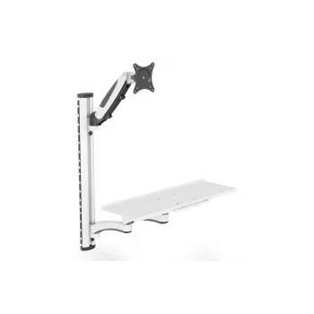 DIGITUS Darba vieta (Monitors. Tastatūra. Pele) Sienas stiprinājums 32 collas 8 kg VESA 75x75/100x100 balta/melna