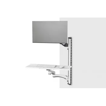 DIGITUS Darba vieta (Monitors. Tastatūra. Pele) Sienas stiprinājums 32 collas 8 kg VESA 75x75/100x100 balta/melna