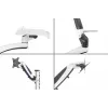 DIGITUS Darba vieta (Monitors. Tastatūra. Pele) Sienas stiprinājums 32 collas 8 kg VESA 75x75/100x100 balta/melna