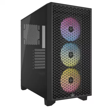 CORSAIR Mid-tower Pc Case - 3000d RGB Airflow - Melns