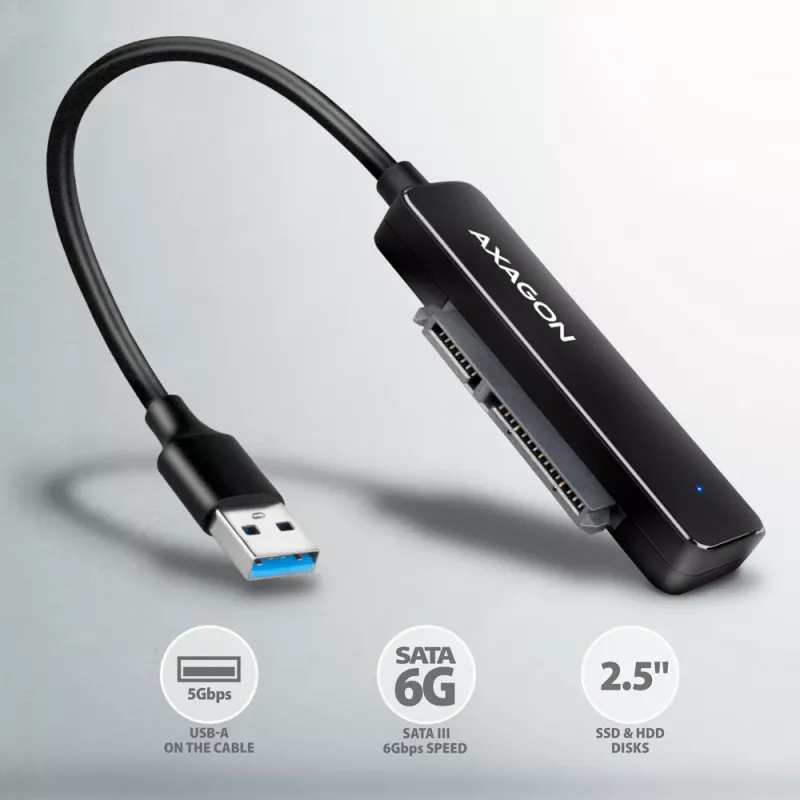 Axagon ADSA-FP2A interfeisa karte USB 3.2 Gen 1 SATA vīrišķais melns