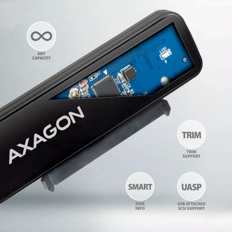 Axagon ADSA-FP2C USB-C 5Gbps - SATA 6G, 2.5 inch SSD/HDD SLIM adapter - Adapter - Digitālie/datu interfeisa kartes/adapteri