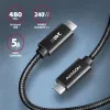 Axagon BUCM2-CM30AB Datu un uzlādes USB 480Mbps kabelis 3 m. PD 240W, 5A. Melns pīts