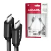 USB kabelis Axagon BUCM-CM20TB 1,1m PD 60W 3A Melns