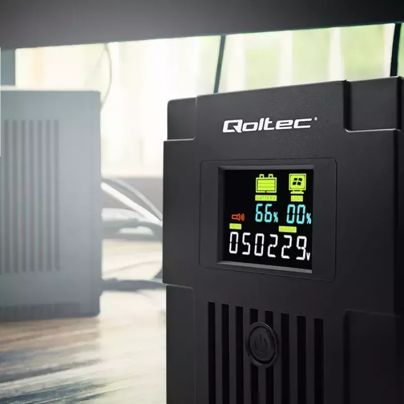 Nepārtrauktās barošanas avots Qoltec 53771 2 kVA 1200 W 2 AC kontaktligzdas