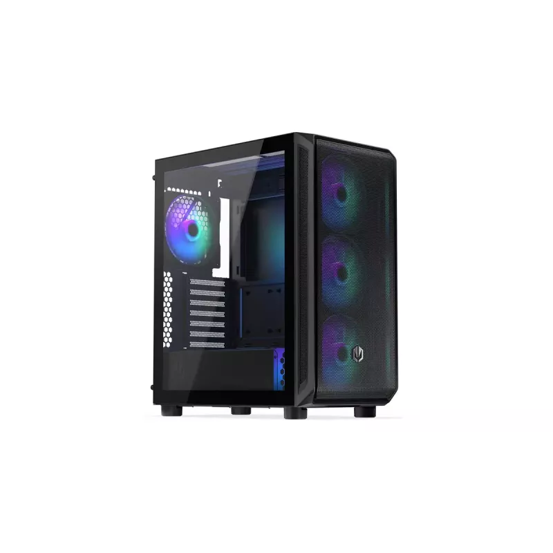 PC korpuss ENDORFY Arx 500 ARGB ATX Melns — rūdīts stikls, ARGB, ATX, max GPU 350 mm, CPU dzesētāja augstums 179 mm, 7 paplašināšanas sloti