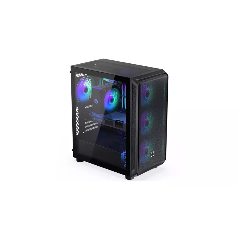 PC korpuss ENDORFY Arx 500 ARGB ATX Melns — rūdīts stikls, ARGB, ATX, max GPU 350 mm, CPU dzesētāja augstums 179 mm, 7 paplašināšanas sloti