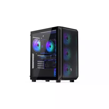PC korpuss ENDORFY Arx 500 ARGB ATX Melns — rūdīts stikls, ARGB, ATX, max GPU 350 mm, CPU dzesētāja augstums 179 mm, 7 paplašināšanas sloti