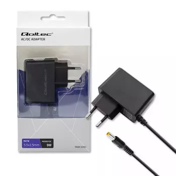 Power Adapter Qoltec 52403 Indoor 9W Melns 220-240V