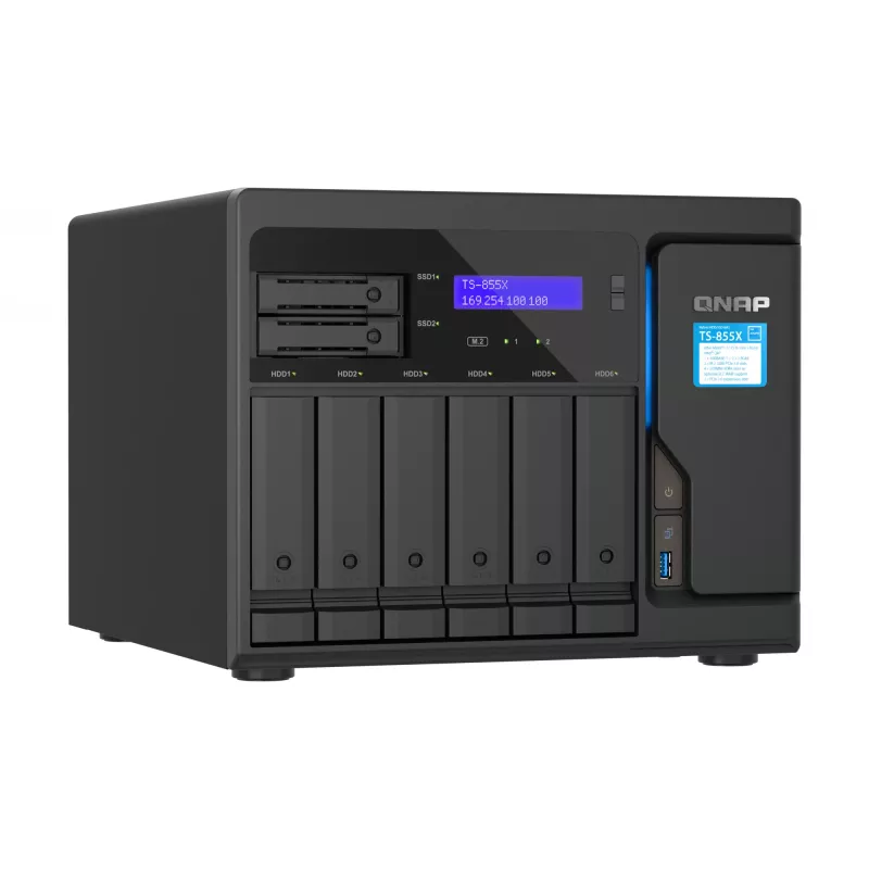 QNAP TS-855X SAN Tower Intel Atom® C5125 8 GB DDR4 0 TB QNAP QTS Melns