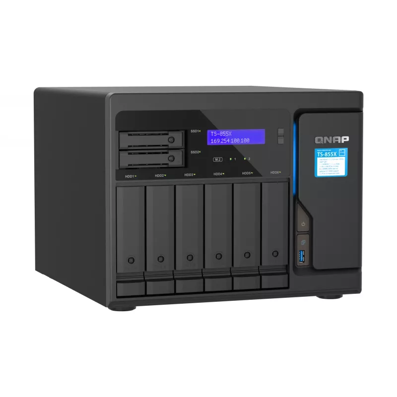 QNAP TS-855X SAN Tower Intel Atom® C5125 8 GB DDR4 0 TB QNAP QTS Melns