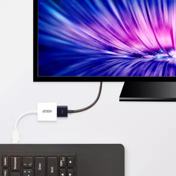 ATEN DisplayPort–HDMI pārveidotājs, PC: līdz UXGA / HDTV: līdz 1080i,1080p