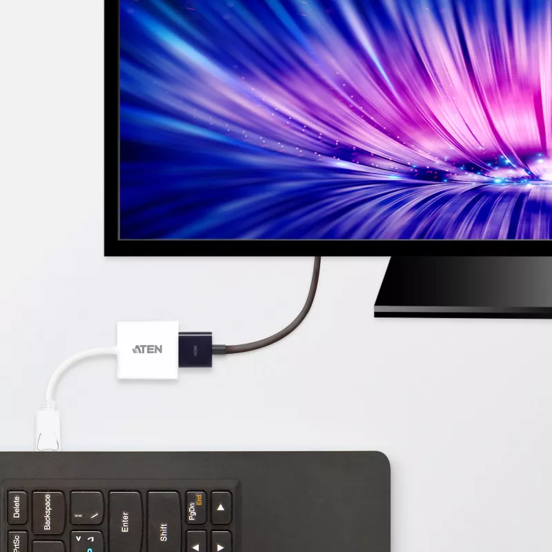ATEN DisplayPort–HDMI pārveidotājs, PC: līdz UXGA / HDTV: līdz 1080i,1080p