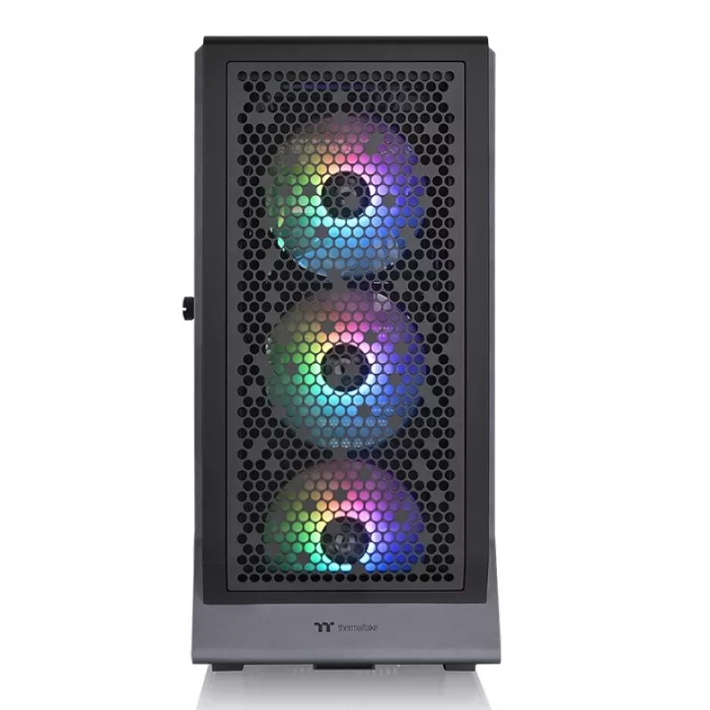 PC korpuss THERMALTAKE Ceres 500 TG ARGB Midi Tower Melns — Rūdīts stikls, EATX, 3x140mm priekšā, USB-C