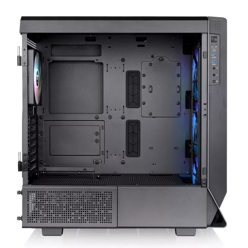 PC korpuss THERMALTAKE Ceres 500 TG ARGB Midi Tower Melns — Rūdīts stikls, EATX, 3x140mm priekšā, USB-C