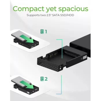 ICY BOX RAID korpuss 2x HDD/SSD USB 3.2 Gen 2 Type-C® / Type-A interfeisam