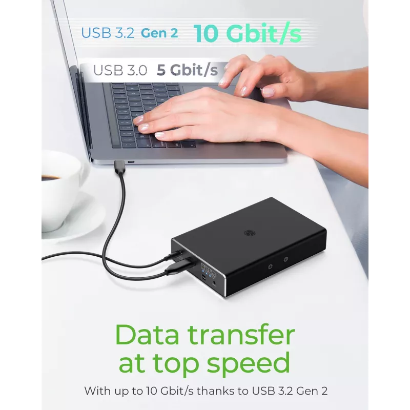 ICY BOX RAID korpuss 2x HDD/SSD USB 3.2 Gen 2 Type-C® / Type-A interfeisam