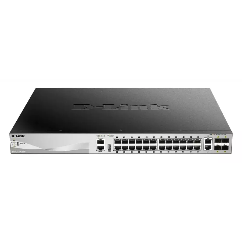 D-Link DGS-3130-30PS/E tīkla slēdzis Pārvaldāms L3 Gigabit Ethernet (10/100/1000) Power over Ethernet (PoE) Pelēks