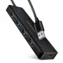 Axagon HUE-C1A 4x USB 5Gbps TRAVEL centrmezgls, USB-C barošanas ieeja, 19 cm USB-A kabelis