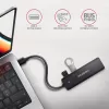 Axagon HUE-C1A 4x USB 5Gbps TRAVEL centrmezgls, USB-C barošanas ieeja, 19 cm USB-A kabelis