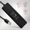Axagon HUE-C1A 4x USB 5Gbps TRAVEL centrmezgls, USB-C barošanas ieeja, 19 cm USB-A kabelis