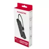 Axagon HUE-C1A 4x USB 5Gbps TRAVEL centrmezgls, USB-C barošanas ieeja, 19 cm USB-A kabelis