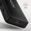 Axagon HUE-C1C 4x USB 5Gbps TRAVEL centrmezgls, USB-C barošanas ieeja, 19 cm USB-C kabelis