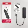 Axagon HUE-C1C 4x USB 5Gbps TRAVEL centrmezgls, USB-C barošanas ieeja, 19 cm USB-C kabelis