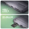 Axagon HMC-6GM2 USB 10Gbps centrmezgls USB-A USB-C HDMI M.2 SD/mSD PD 100W USB-C Vadu USB 3.2 Gen 2 (3.1 Gen 2) Type-C Pelēks