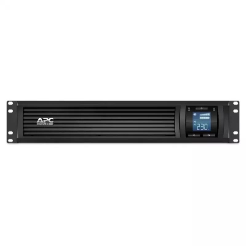 APC Smart-UPS C, Line Interactive, 2000VA, Rackmount 2U, 230V, 6x IEC C13 ligzdas, USB un seriālā komunikācija, AVR, grafiskais LCD