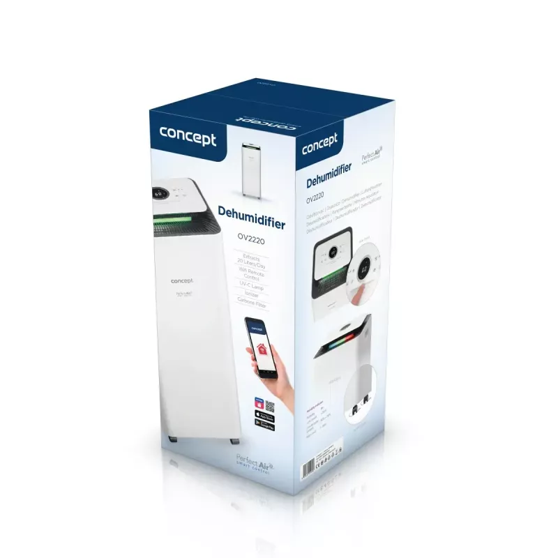 Gaisa sausinātājs Concept Solution OV2220 — 3,5 L tvertne, 2 ātrumi, 320 W, 45 dB, balts