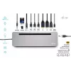 i-tec USB-C metāla ergonomiskā dokstacija ar 3x 4K displeju atbalstu un 100 W barošanu + universāls lādētājs 100 W