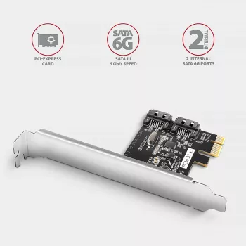 Iekšējais SATA adapteris Axagon PCES-SJ2 PCIe 2 Gbit/s Melns